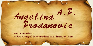 Angelina Prodanović vizit kartica